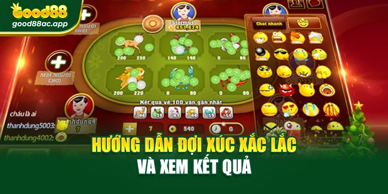 Hướng dẫn đợi xúc xắc lắc và xem kết quả